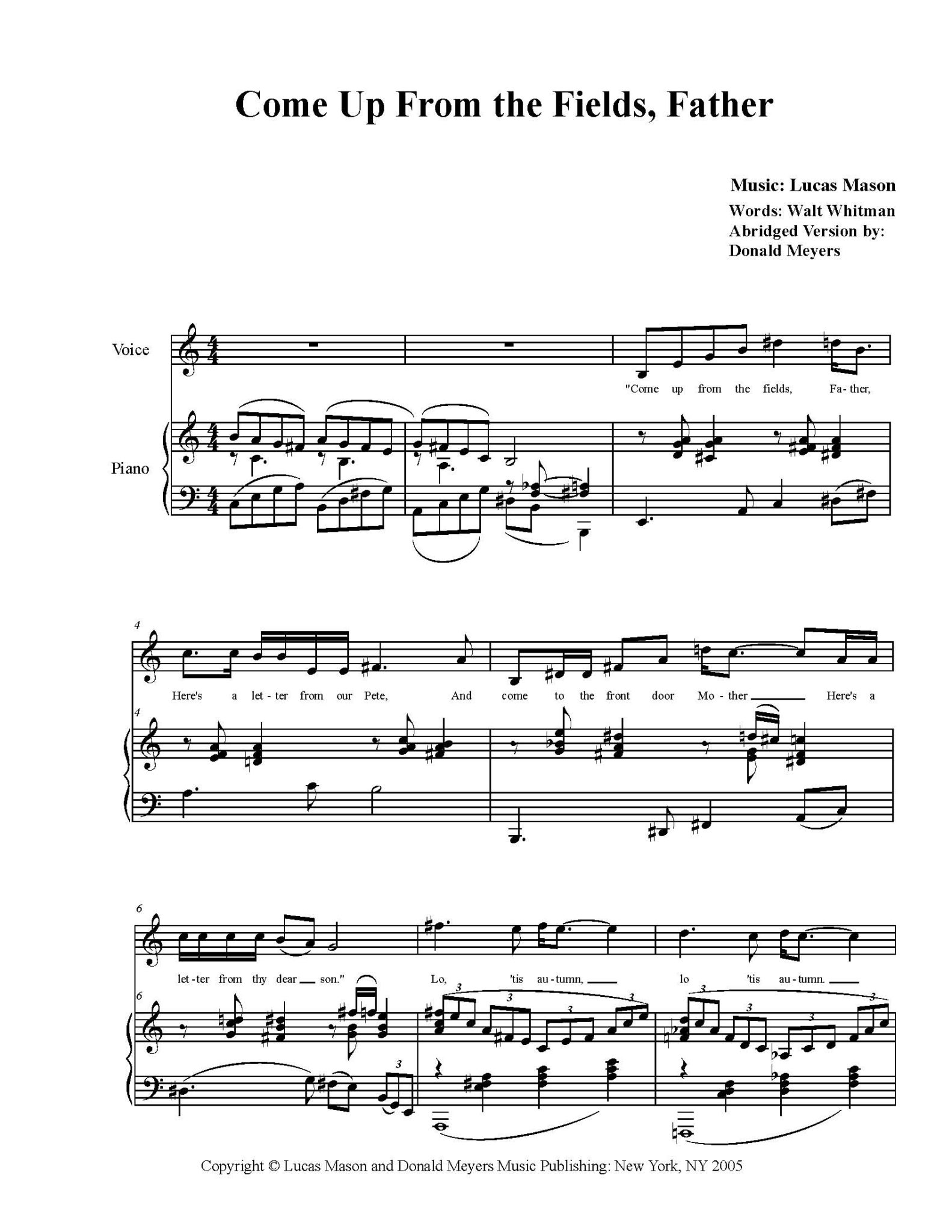 Come Up from the Fields Father 1st Page 2